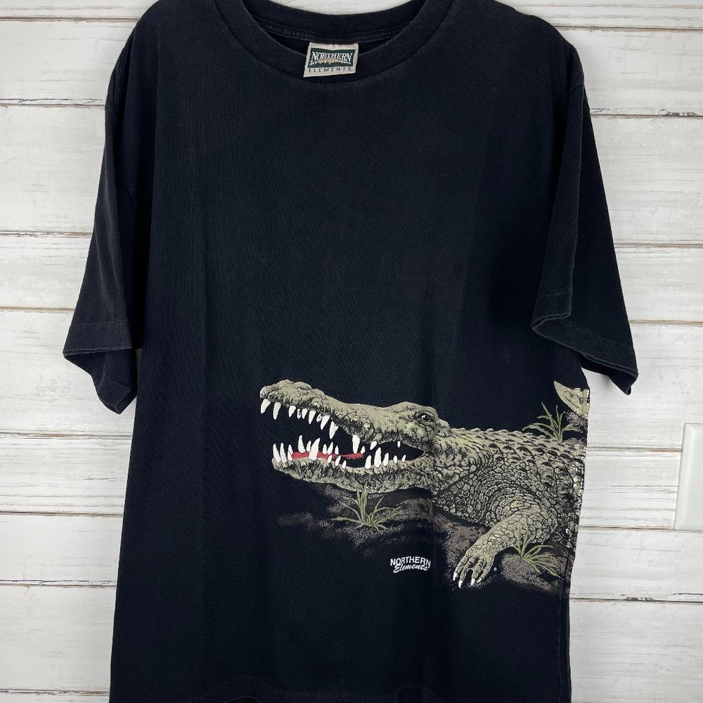 Mens Vintage single stitch Northern Elements crocodile tee